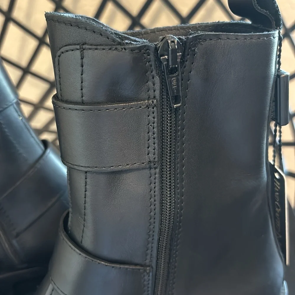 Emanuele Crasto Leather Boots Made in Italy in Black Sz 38 - Picture 6 of 15